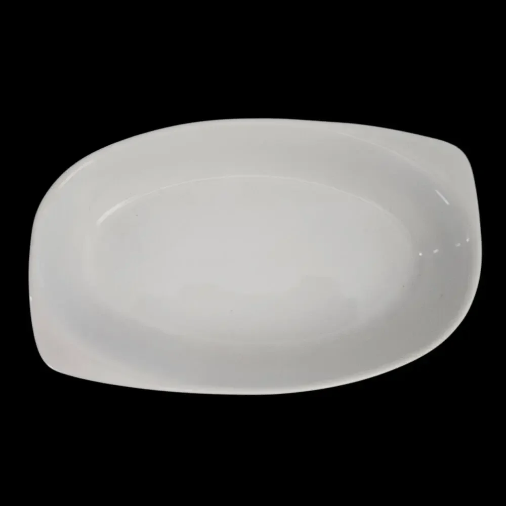 Pozzani White Porcelain Oval Serving Bowl Platter 9.5